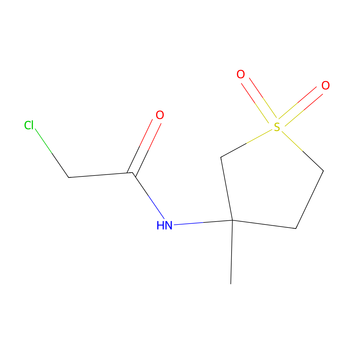 2-chloro-N-(3-methyl-1,1-dioxo-1lambda6-thiolan-3-yl)acetamide molecular structure, CAS 790272-36-5