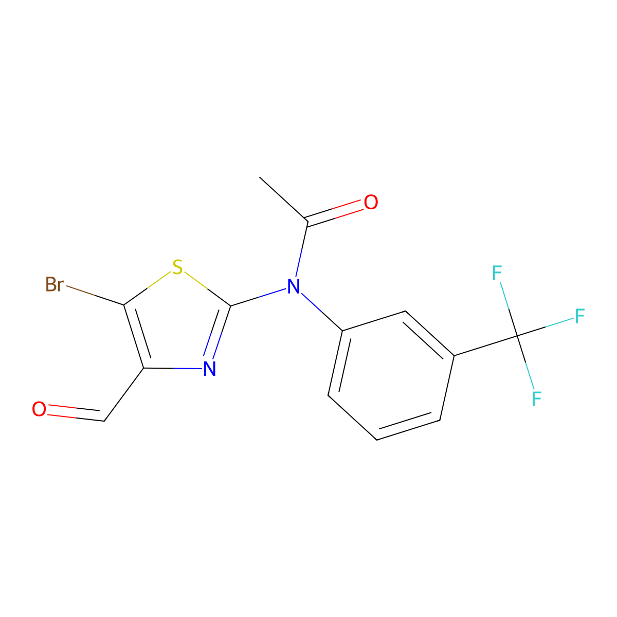 N-(5-bromo-4-formyl-1,3-thiazol-2-yl)-N-[3-(trifluoromethyl)phenyl]acetamide molecular structure, CAS 790272-40-1