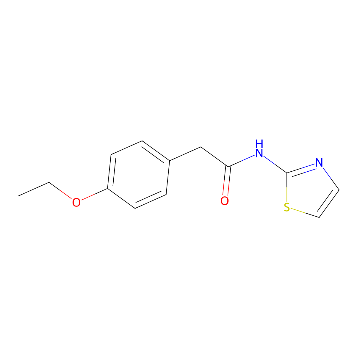 2-(4-ethoxyphenyl)-N-(1,3-thiazol-2-yl)acetamide molecular structure, CAS 790276-44-7
