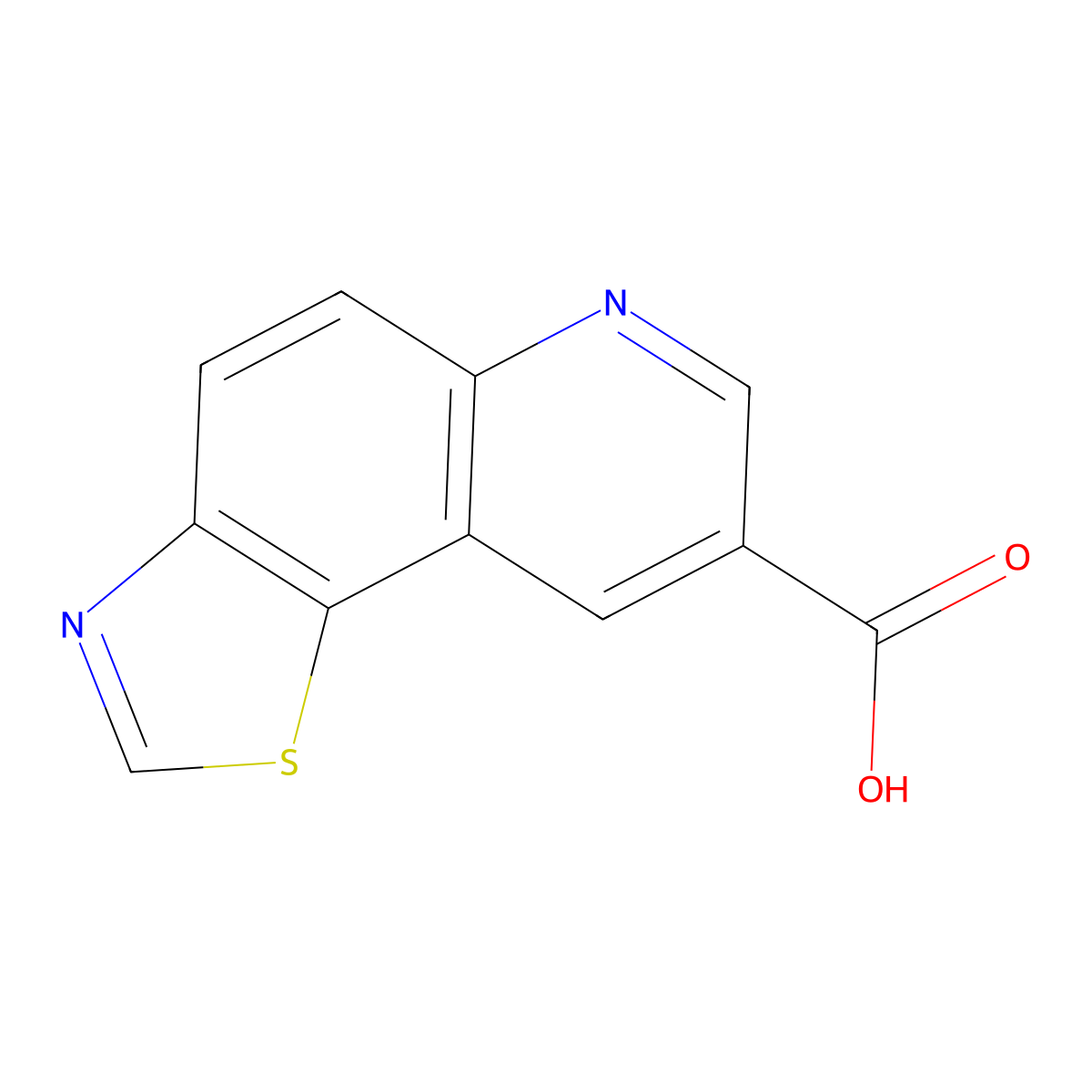 Thiazolo(5,4-f)quinolinecarboxylic acid molecular structure, CAS 79028-58-3