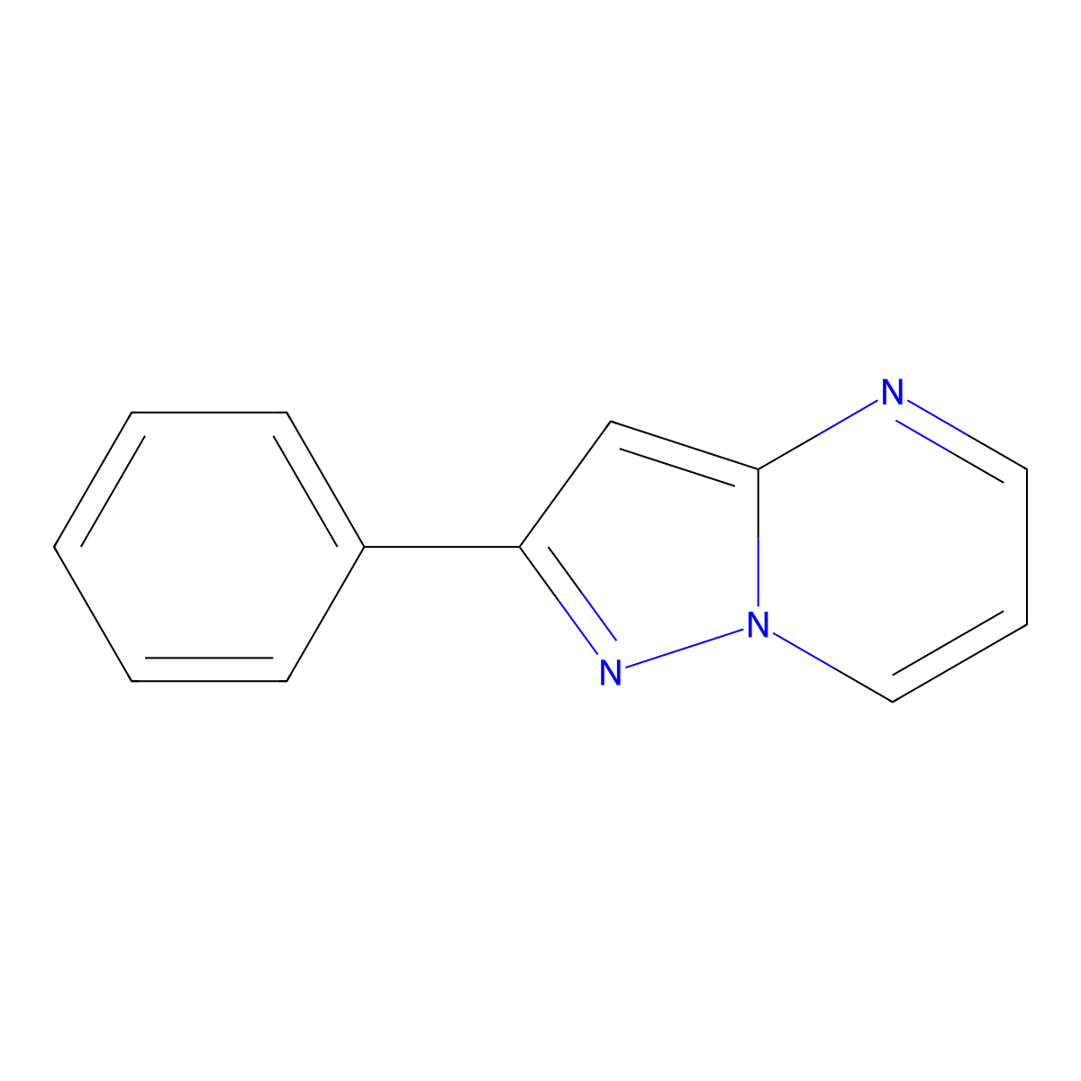 2-Phenylpyrazolo[1,5-a]pyrimidine molecular structure, CAS 79039-16-0