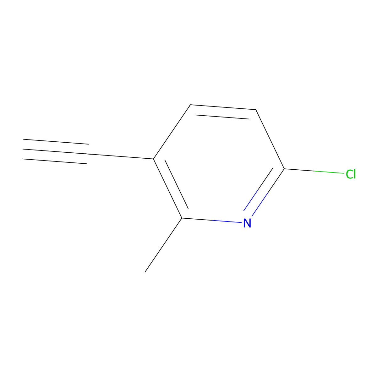 6-Chloro-3-ethynyl-2-methylpyridine molecular structure, CAS 79039-86-4