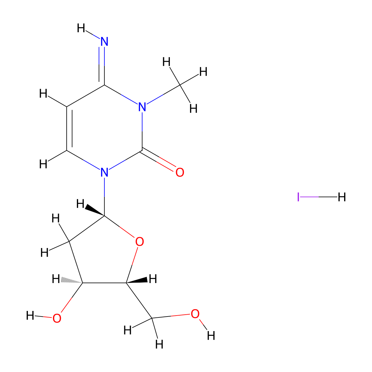 2'-Deoxy-N3-methylcytidine hydriodide molecular structure, CAS 79043-77-9