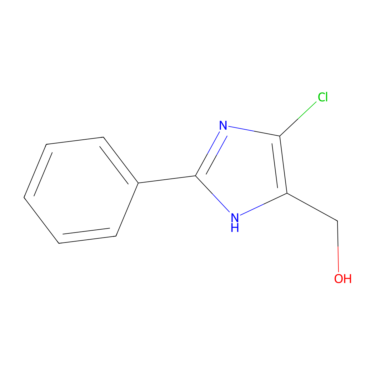 (4-chloro-2-phenyl-1H-imidazol-5-yl)methanol molecular structure, CAS 79047-40-8