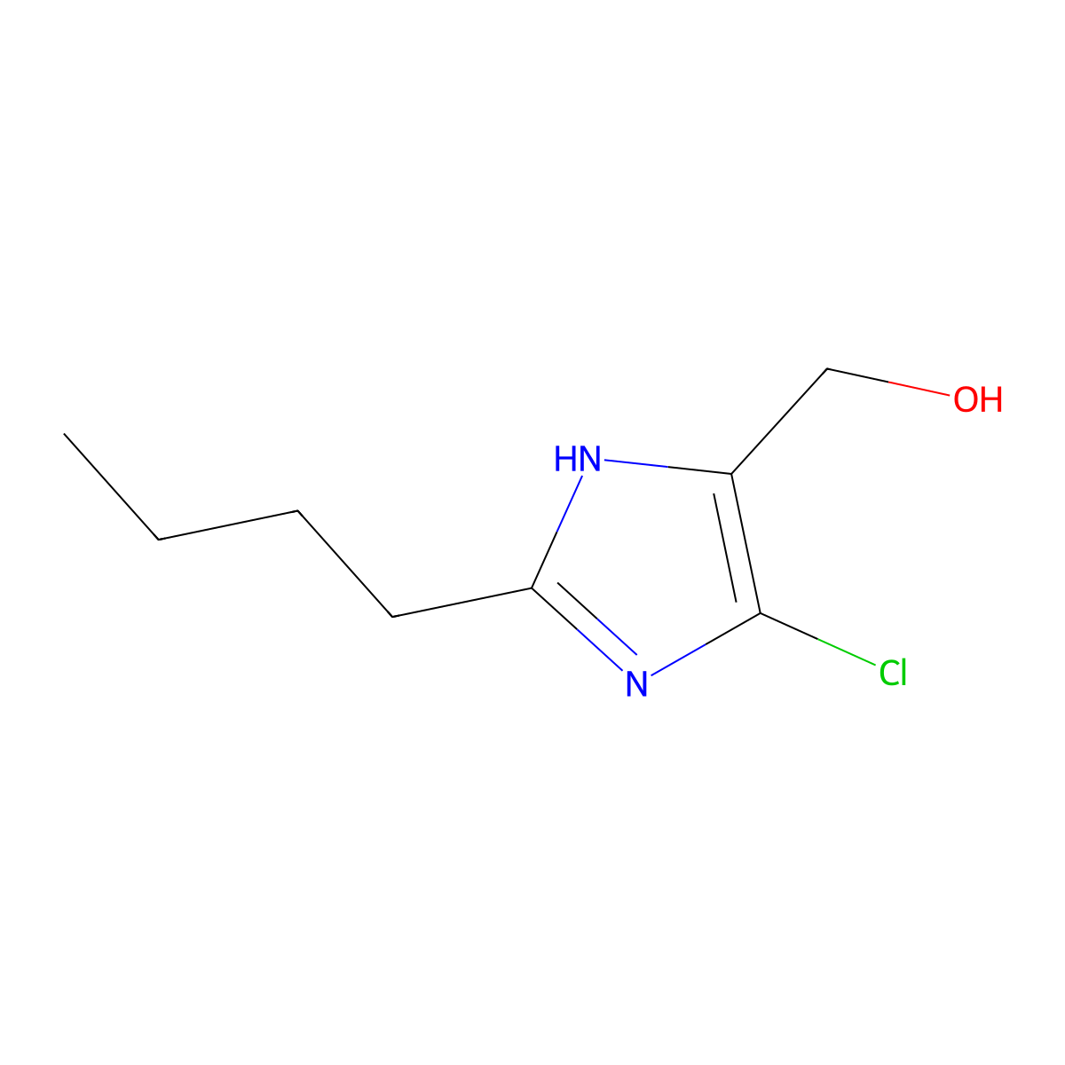 2-Butyl-4-chloro-5-(hydroxymethyl)imidazole molecular structure, CAS 79047-41-9