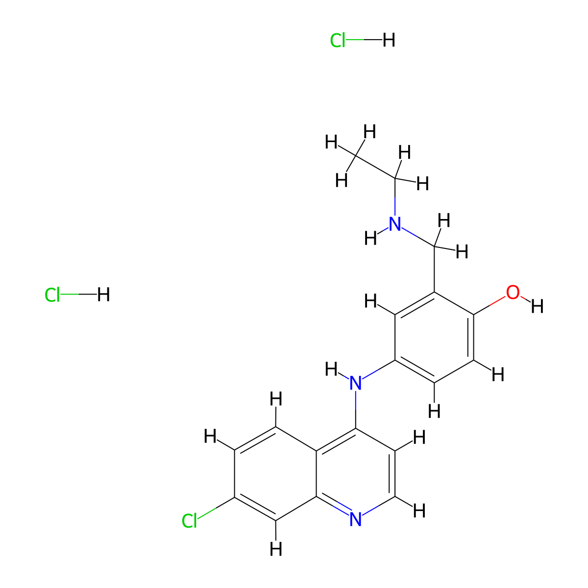 N-Desethyl amodiaquine dihydrochloride molecular structure, CAS 79049-30-2