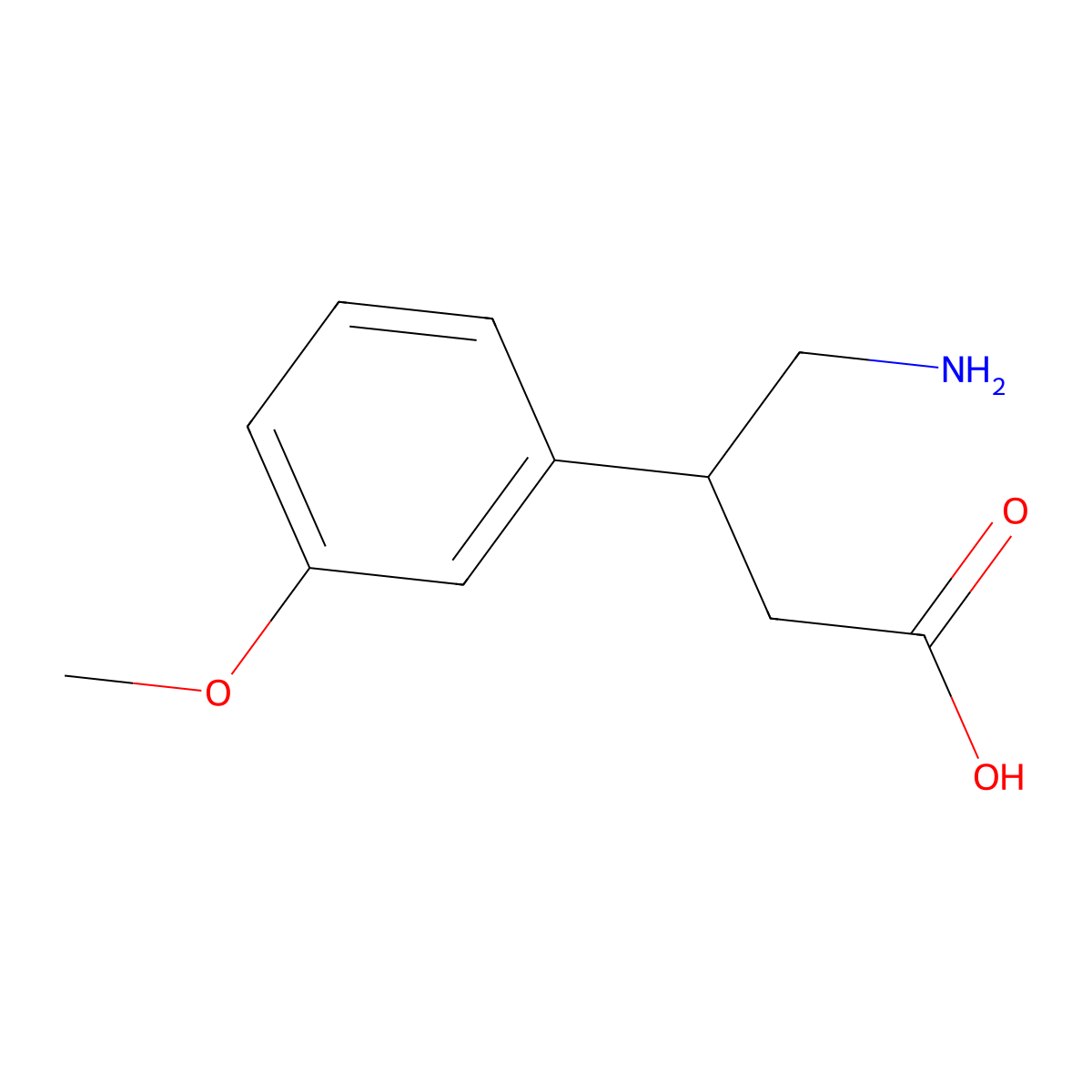 4-Amino-3-(3-methoxyphenyl)butanoic acid molecular structure, CAS 79050-38-7