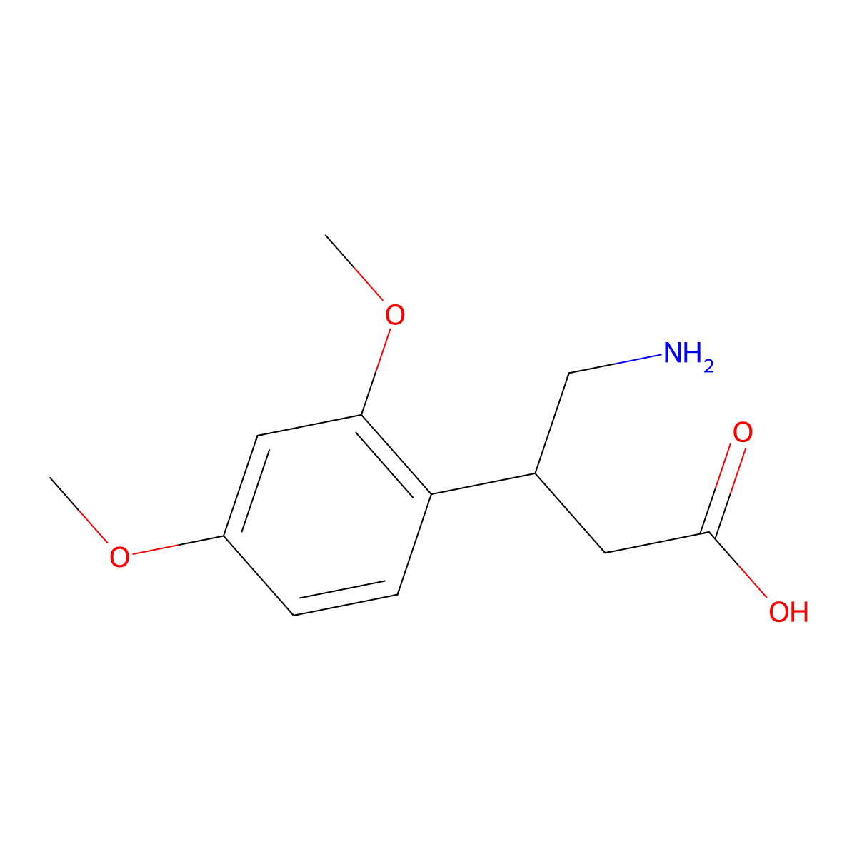 4-Amino-3-(2,4-dimethoxyphenyl)butanoic acid molecular structure, CAS 79050-39-8