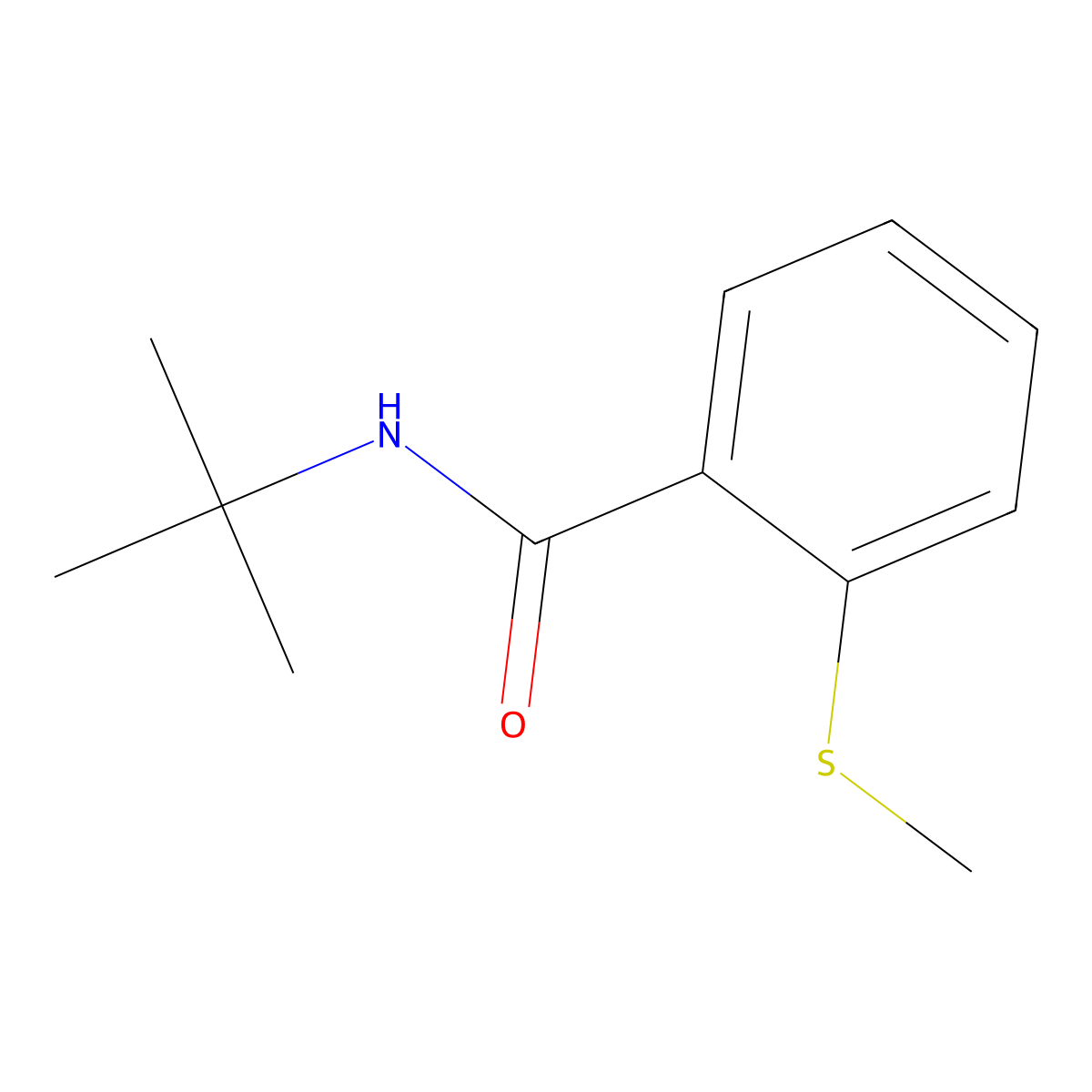 N-tert-butyl-2-methylsulfanylbenzamide molecular structure, CAS 79054-71-0