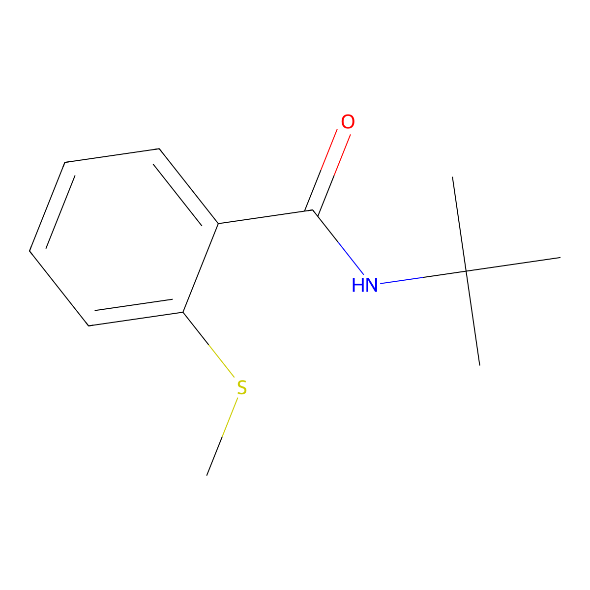 N-tert-butyl-2-methylsulfanylbenzamide molecular structure, CAS 79054-71-0