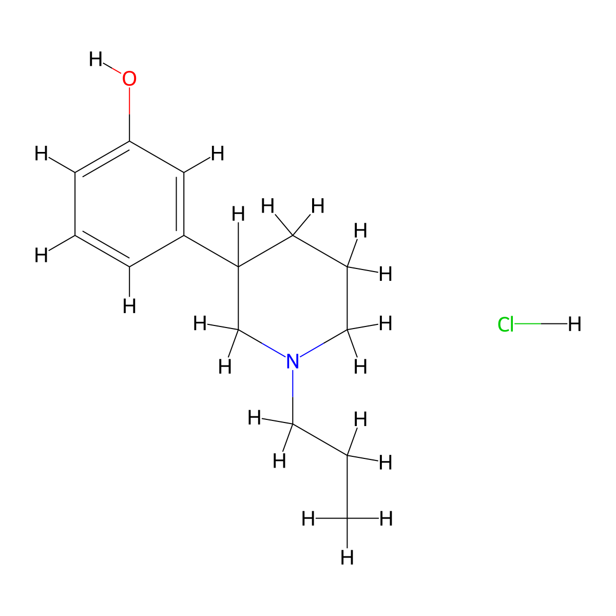 Phenol, 3-(1-propyl-3-piperidinyl)-, hydrochloride molecular structure, CAS 79054-96-9