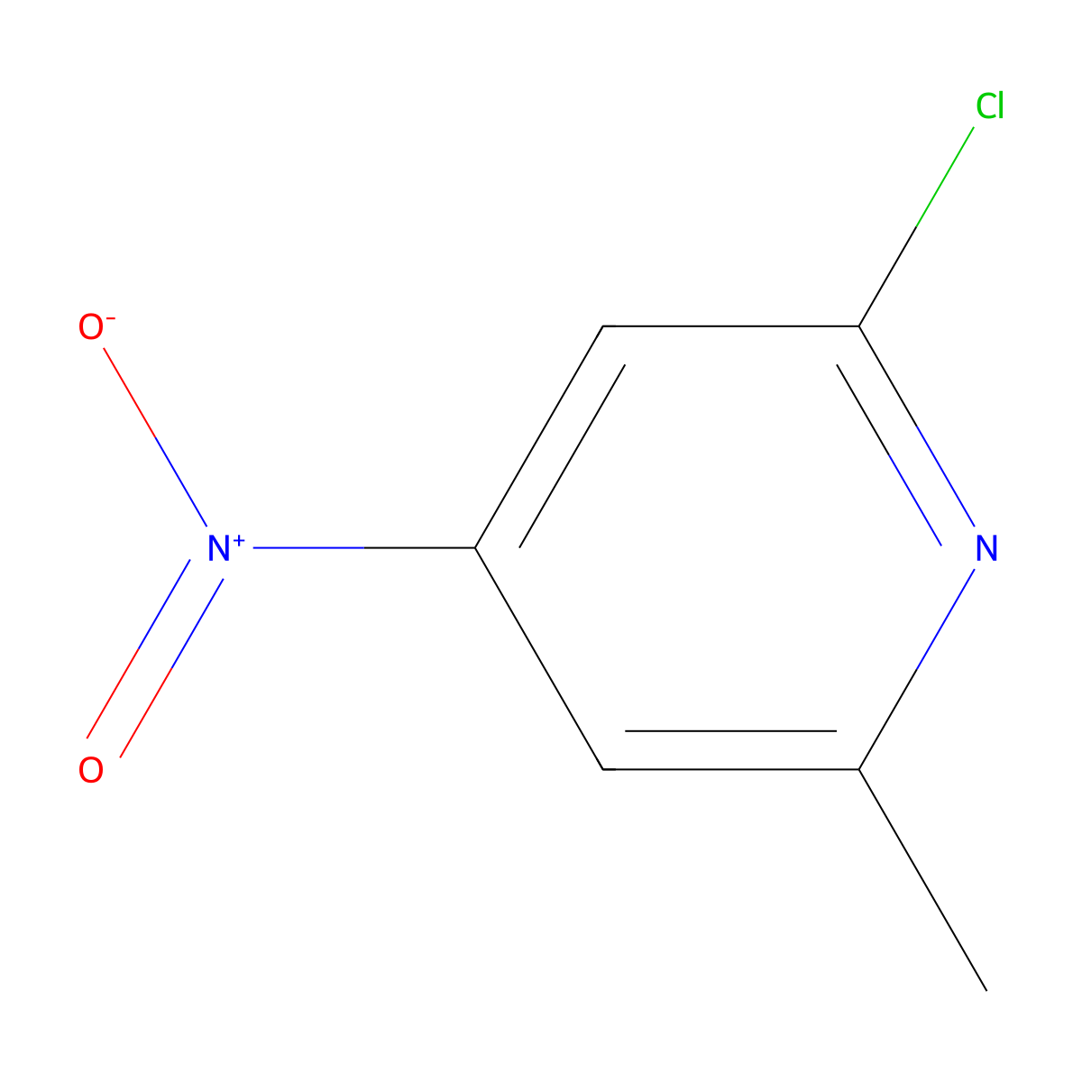 2-Chloro-6-methyl-4-nitropyridine molecular structure, CAS 79055-51-9