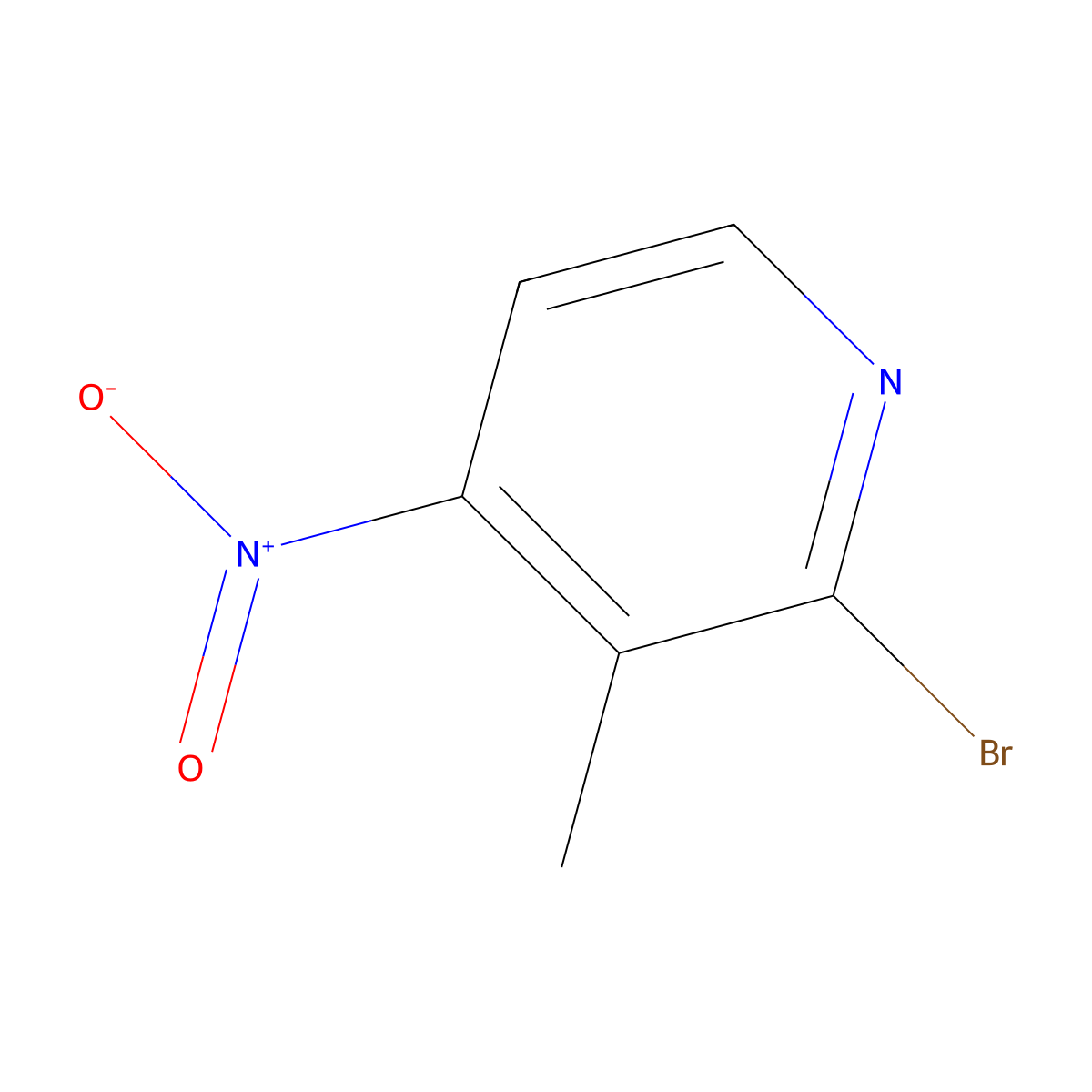 2-bromo-3-methyl-4-nitroPyridine molecular structure, CAS 79055-55-3