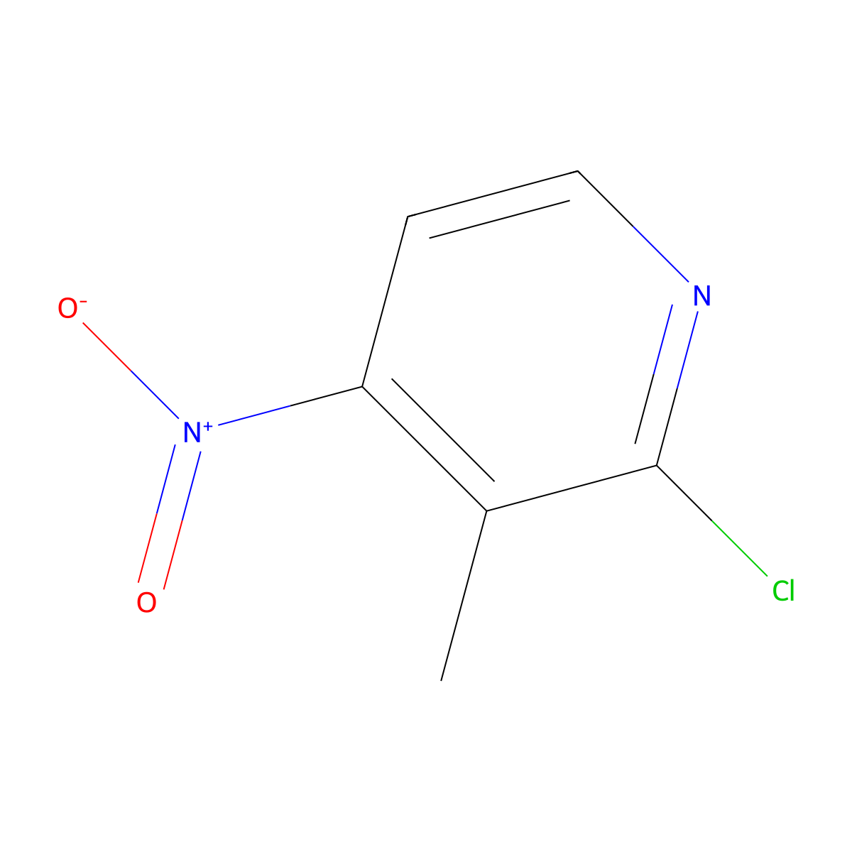 2-Chloro-3-methyl-4-nitropyridine molecular structure, CAS 79055-56-4