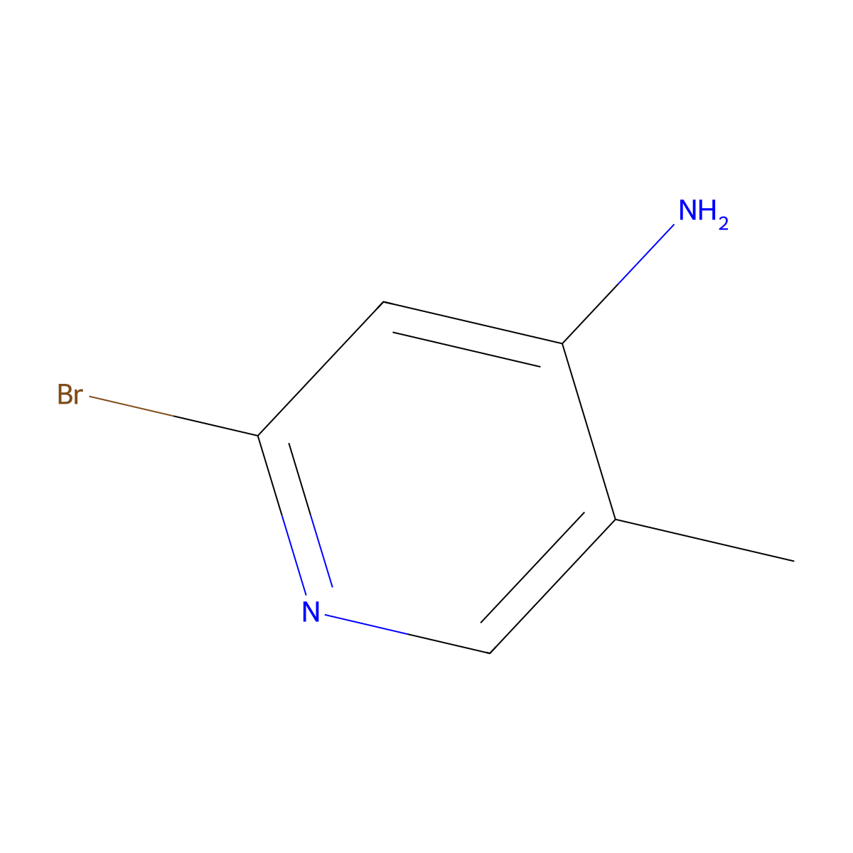 2-Bromo-5-methylpyridin-4-amine molecular structure, CAS 79055-60-0