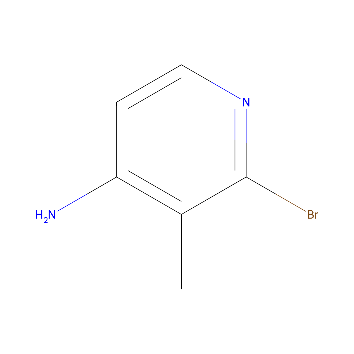 2-Bromo-3-methylpyridin-4-amine molecular structure, CAS 79055-61-1