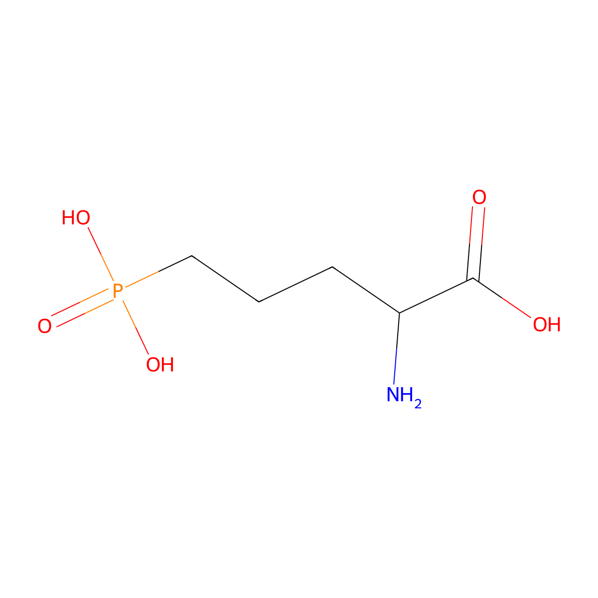(S)-2-amino-5-phosphonopentanoic acid molecular structure, CAS 79055-67-7