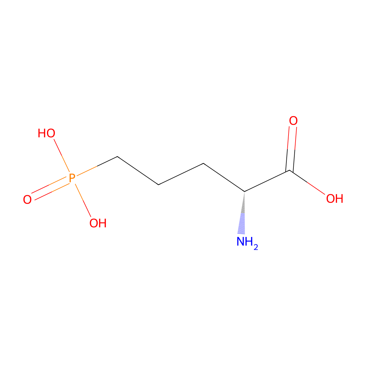 (R)-2-Amino-5-phosphonopentanoic acid molecular structure, CAS 79055-68-8
