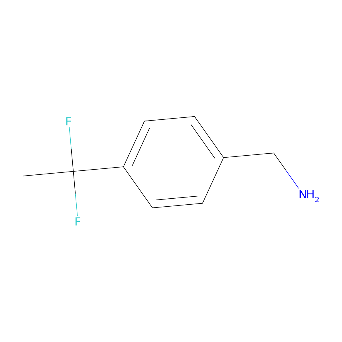 (4-(1,1-Difluoroethyl)phenyl)methanamine molecular structure, CAS 790601-53-5