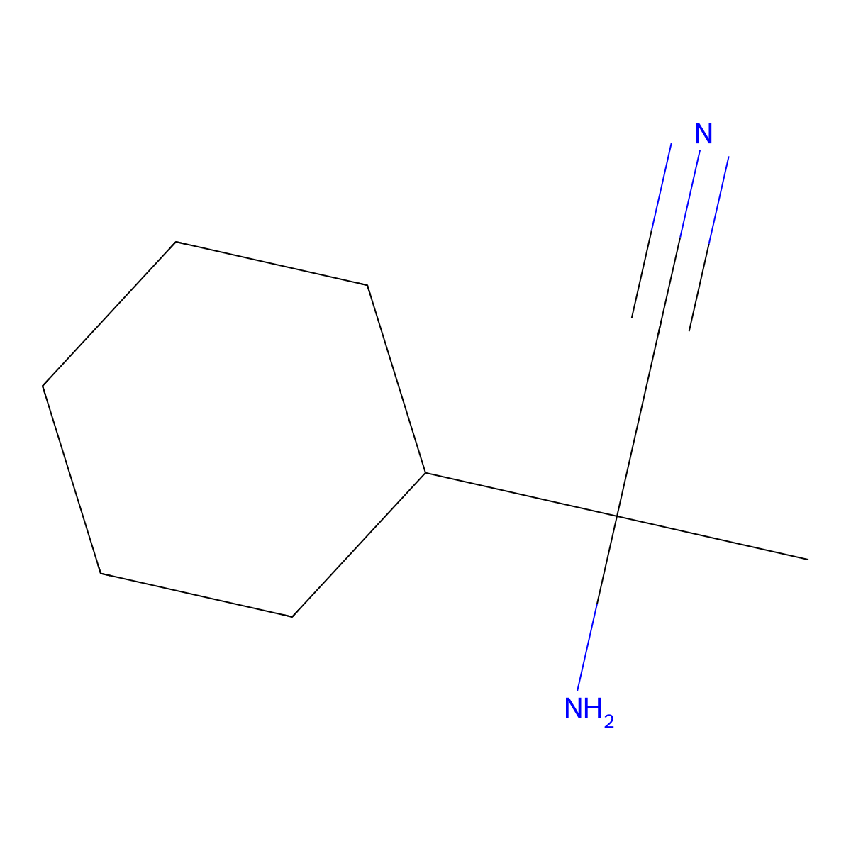2-Amino-2-cyclohexylpropanenitrile molecular structure, CAS 790611-03-9
