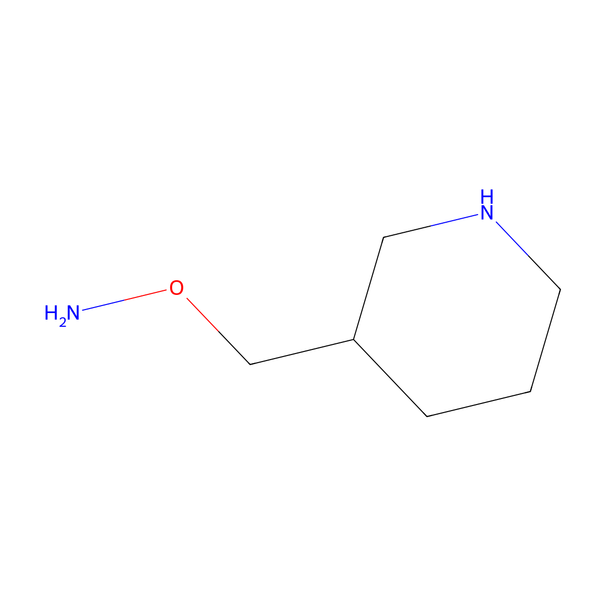 O-[(piperidin-3-yl)methyl]hydroxylamine molecular structure, CAS 790629-38-8