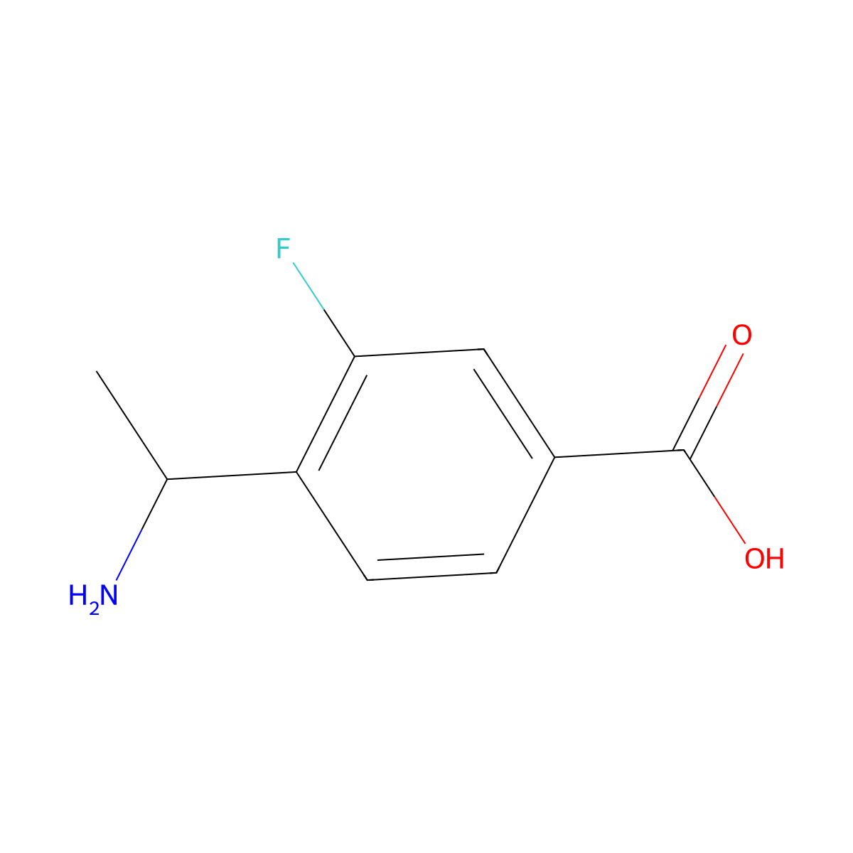 4-((1r)-1-Aminoethyl)-3-fluorobenzoic acid molecular structure, CAS 790636-39-4