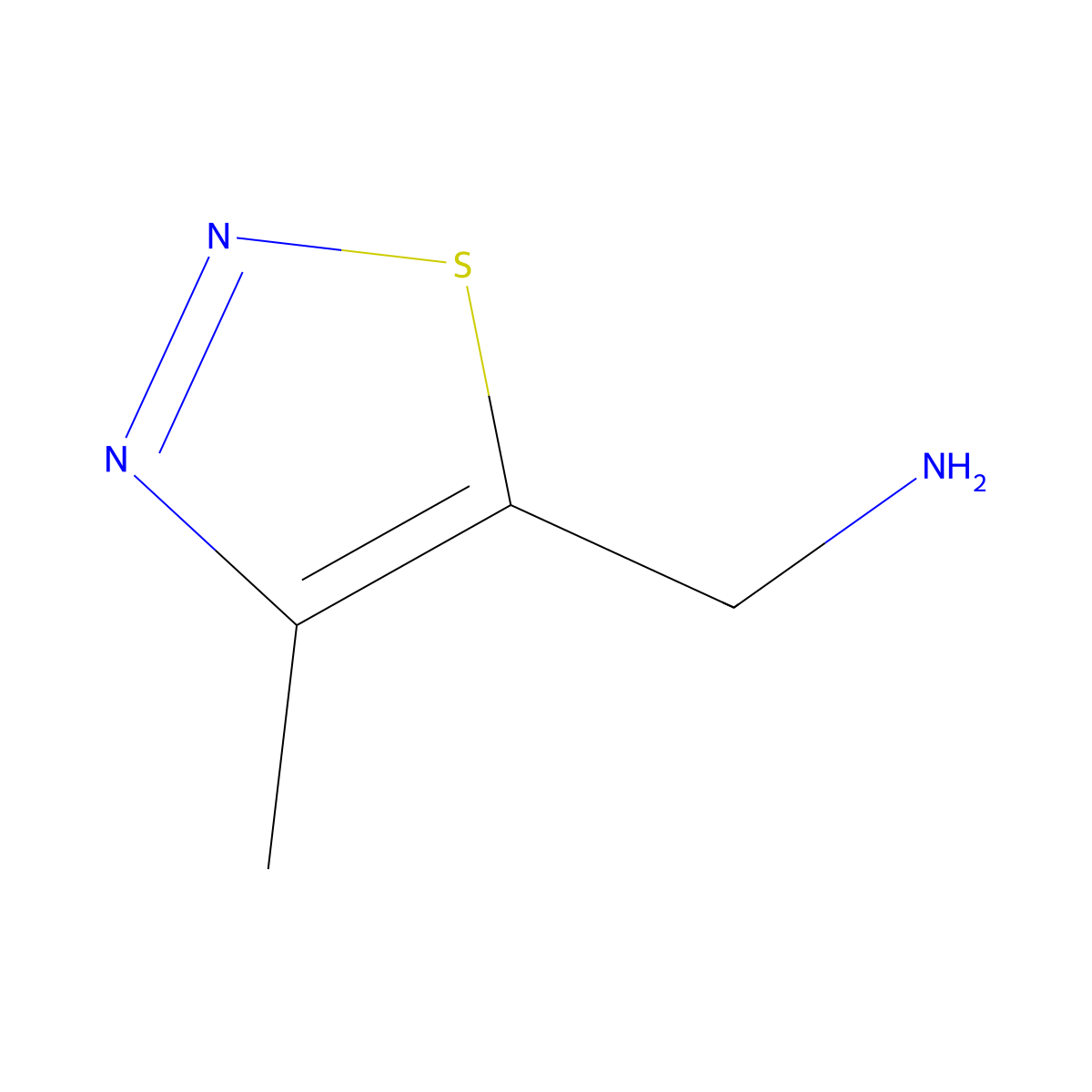 1-(4-Methyl-1,2,3-thiadiazol-5-yl)methanamine molecular structure, CAS 790641-72-4