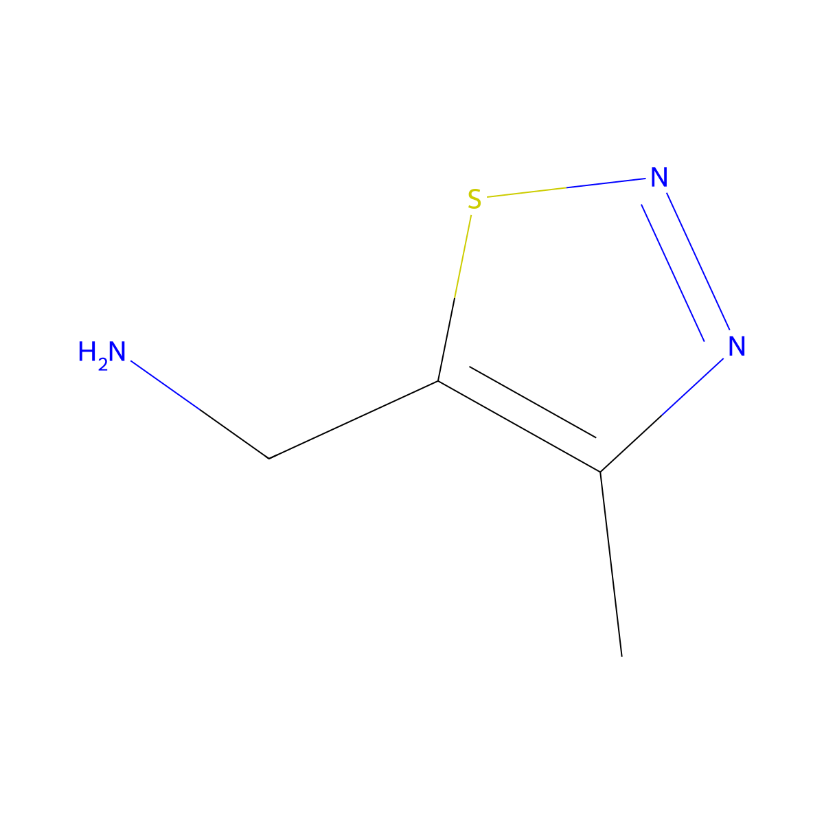 1-(4-Methyl-1,2,3-thiadiazol-5-yl)methanamine molecular structure, CAS 790641-72-4
