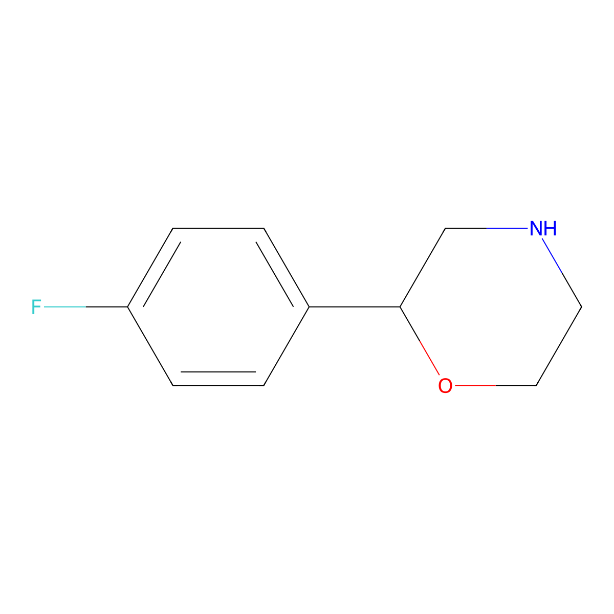 (2S)-2-(4-fluorophenyl)morpholine molecular structure, CAS 790655-16-2