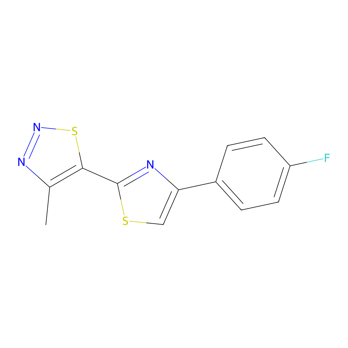 5-[4-(4-Fluorophenyl)-2-thiazolyl]-4-methyl-1,2,3-thiadiazole molecular structure, CAS 790657-96-4