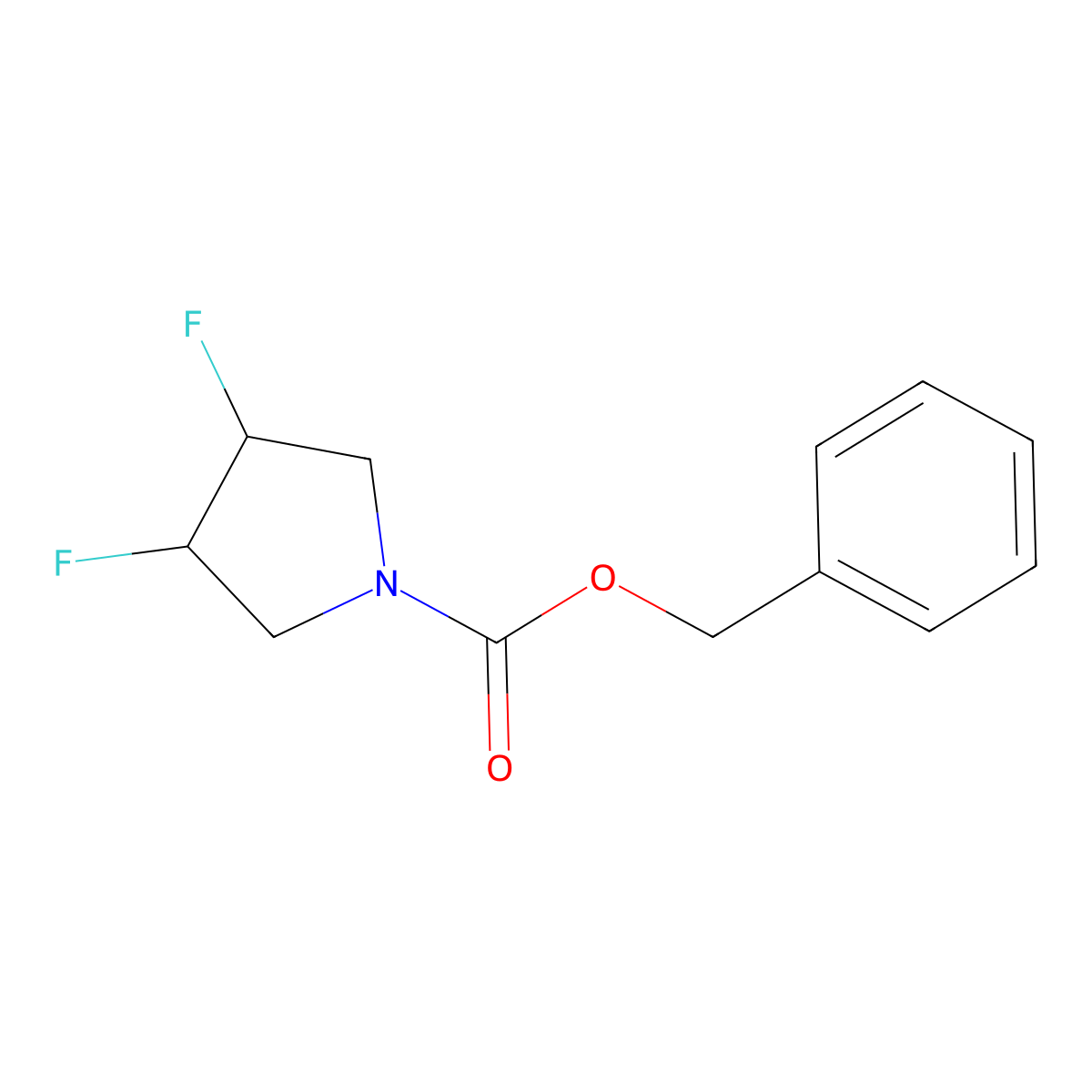 (3R,4R)-benzyl 3,4-difluoropyrrolidine-1-carboxylate molecular structure, CAS 790658-58-1