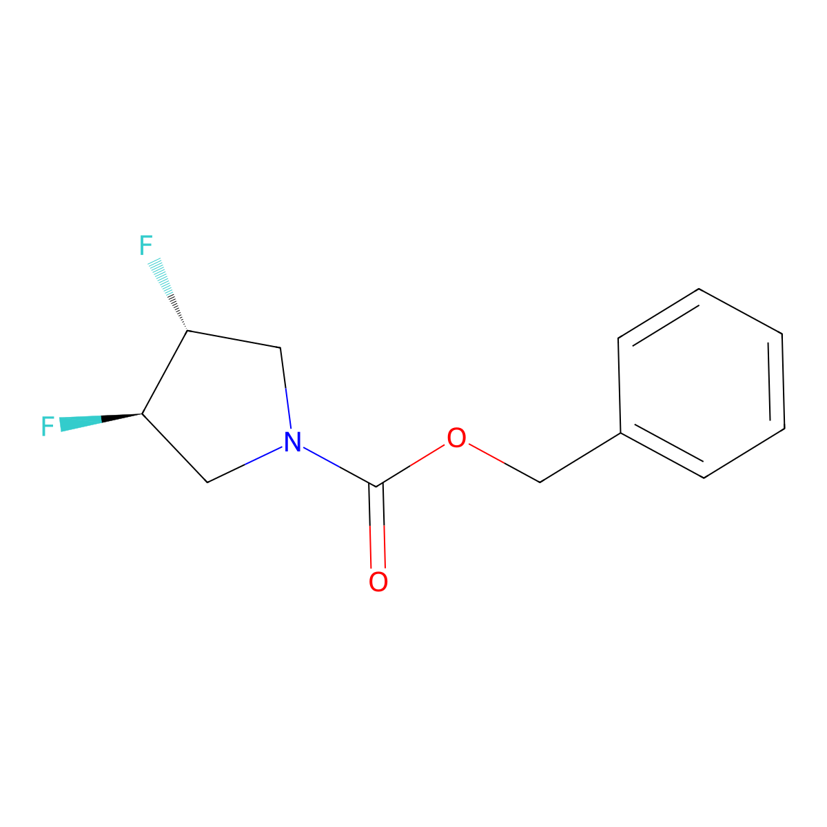 (3R,4R)-benzyl 3,4-difluoropyrrolidine-1-carboxylate molecular structure, CAS 790658-58-1