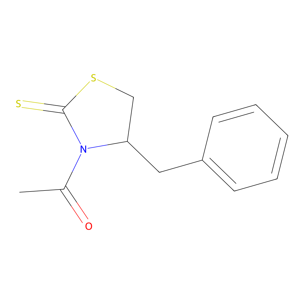 2-Thiazolidinethione, 3-acetyl-4-(phenylmethyl)-, (4S)- molecular structure, CAS 790661-41-5