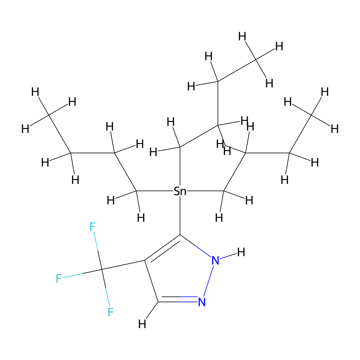 4-(Trifluoromethyl)-5-(tributylstannyl)pyrazole molecular structure, CAS 790661-62-0