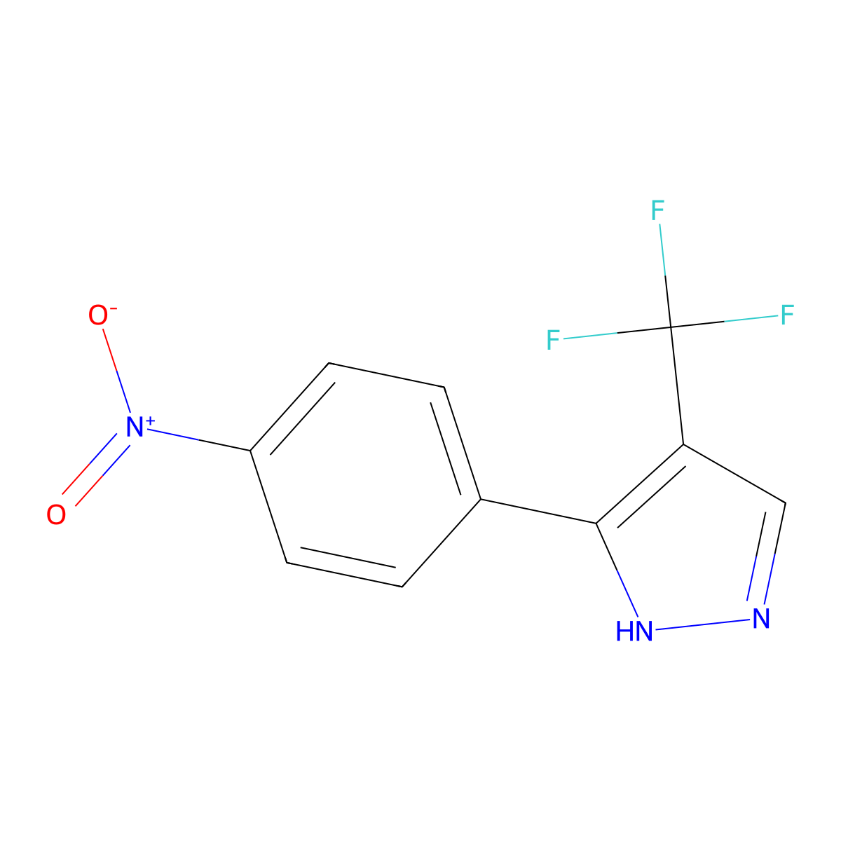 5-(4-Nitrophenyl)-4-(trifluoromethyl)-1H-pyrazole molecular structure, CAS 790661-64-2