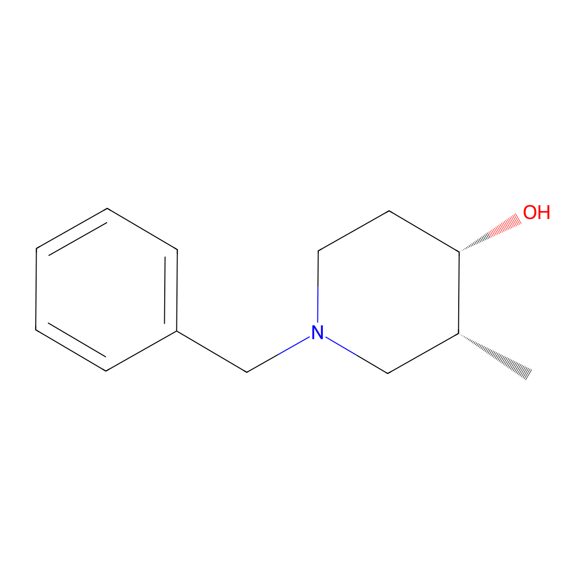 1-Benzyl-cis-3-methyl-piperidin-4-ol molecular structure, CAS 790667-50-4