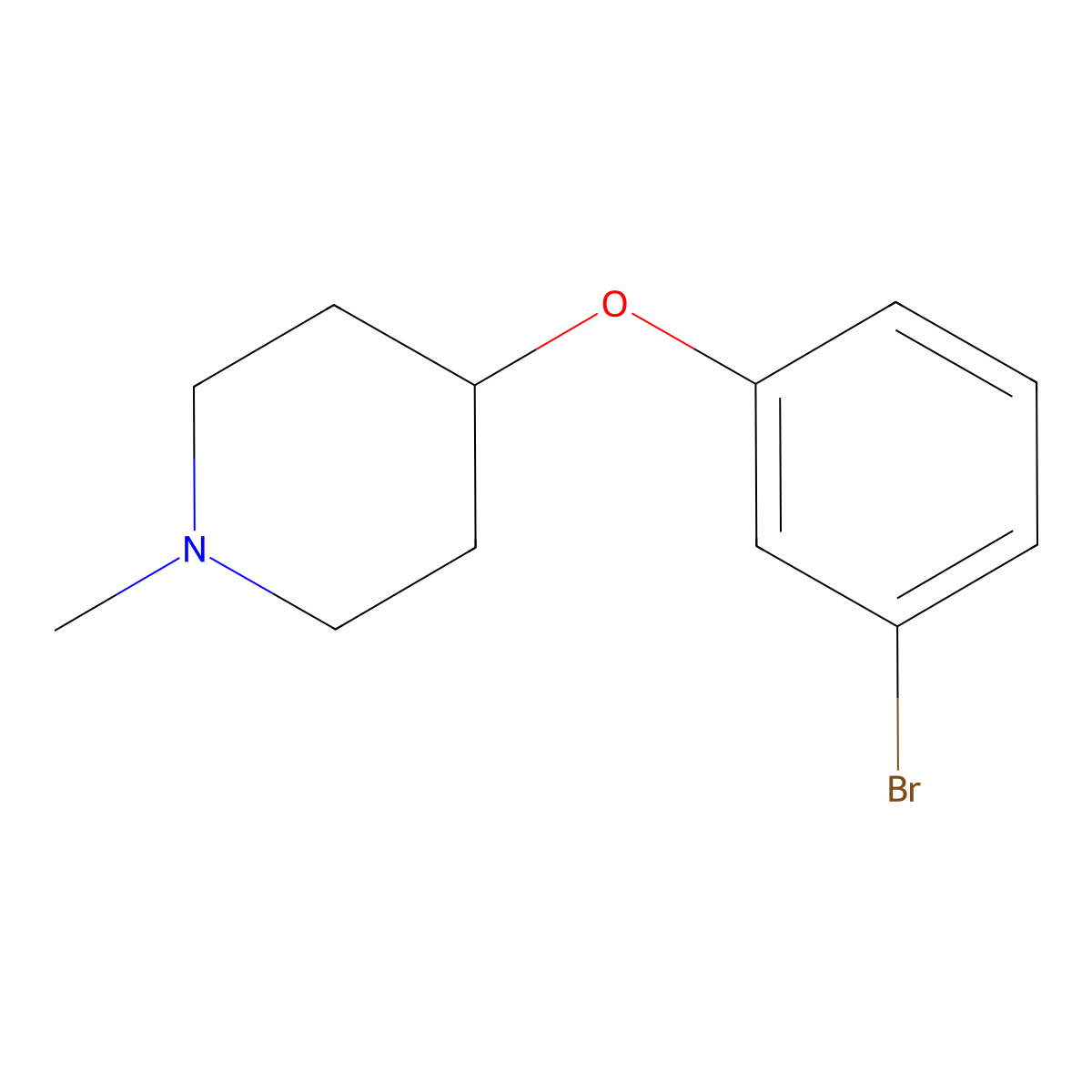 4-(3-Bromophenoxy)-1-methylpiperidine molecular structure, CAS 790667-52-6