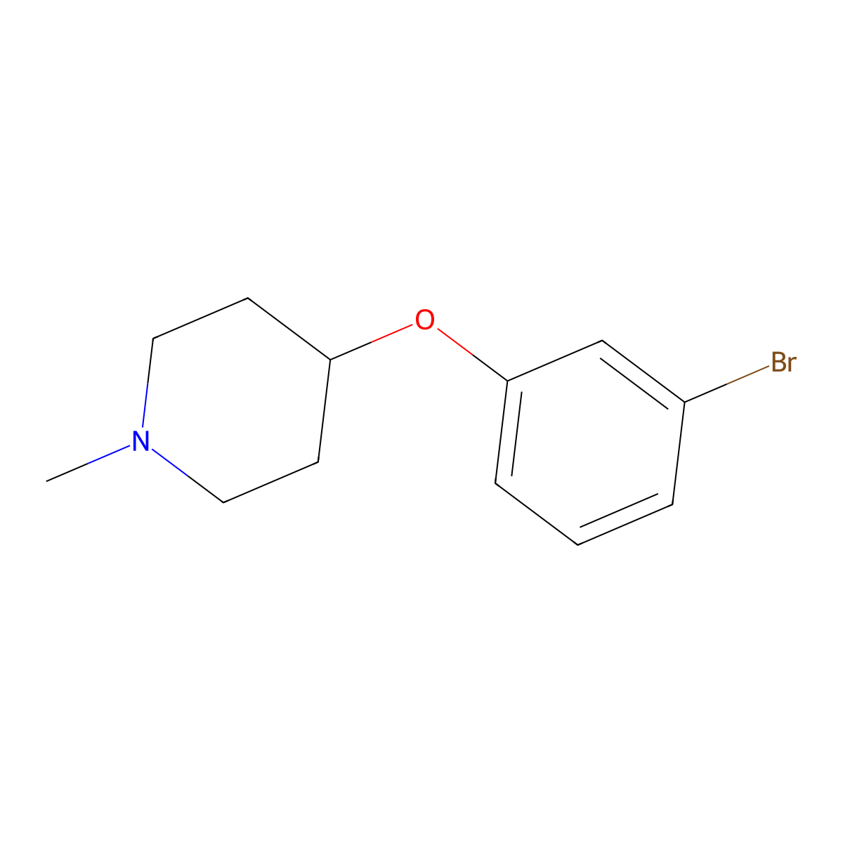 4-(3-Bromophenoxy)-1-methylpiperidine molecular structure, CAS 790667-52-6