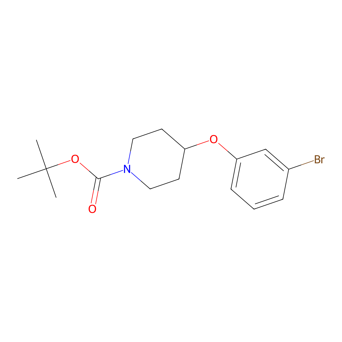 1-Boc-4-(3-bromophenoxy)piperidine molecular structure, CAS 790667-54-8