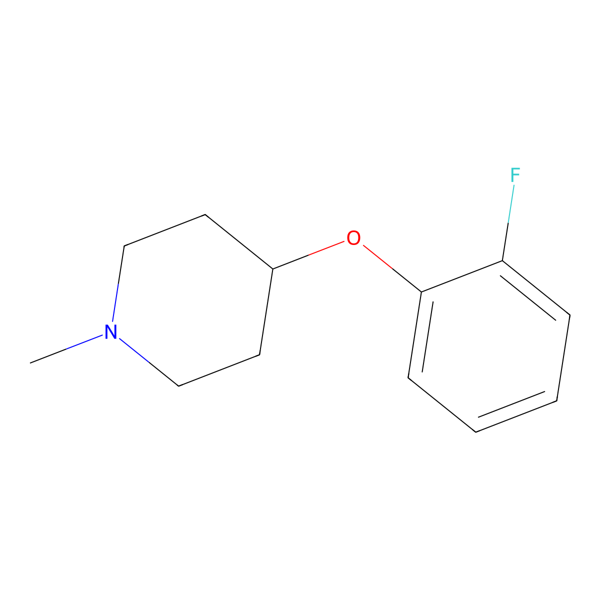 4-(2-Fluorophenoxy)-1-methylpiperidine molecular structure, CAS 790667-57-1