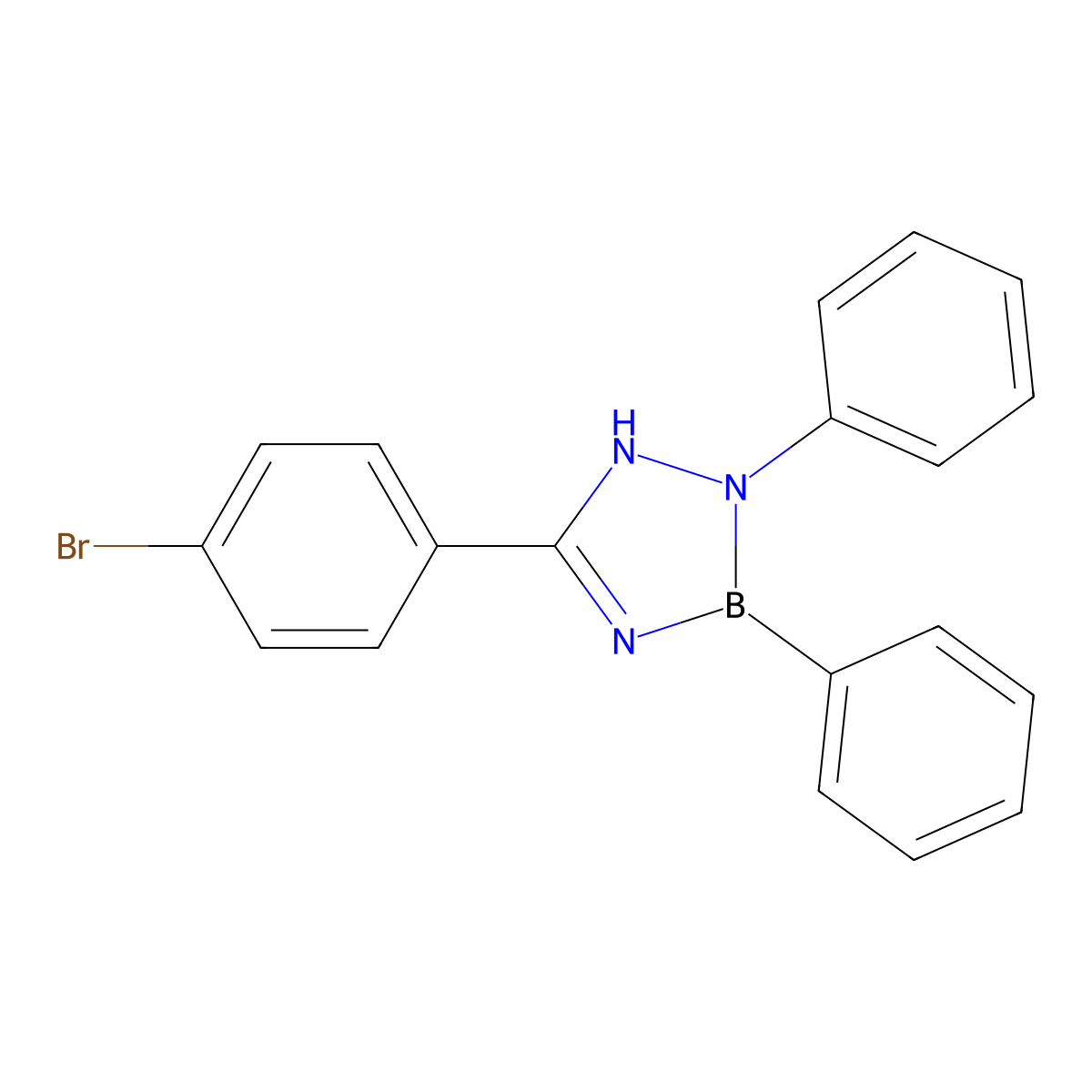 5-(4-bromophenyl)-2,3-diphenyl-3,4-dihydro-2H-1,2,4,3-triazaborole molecular structure, CAS 79067-60-0