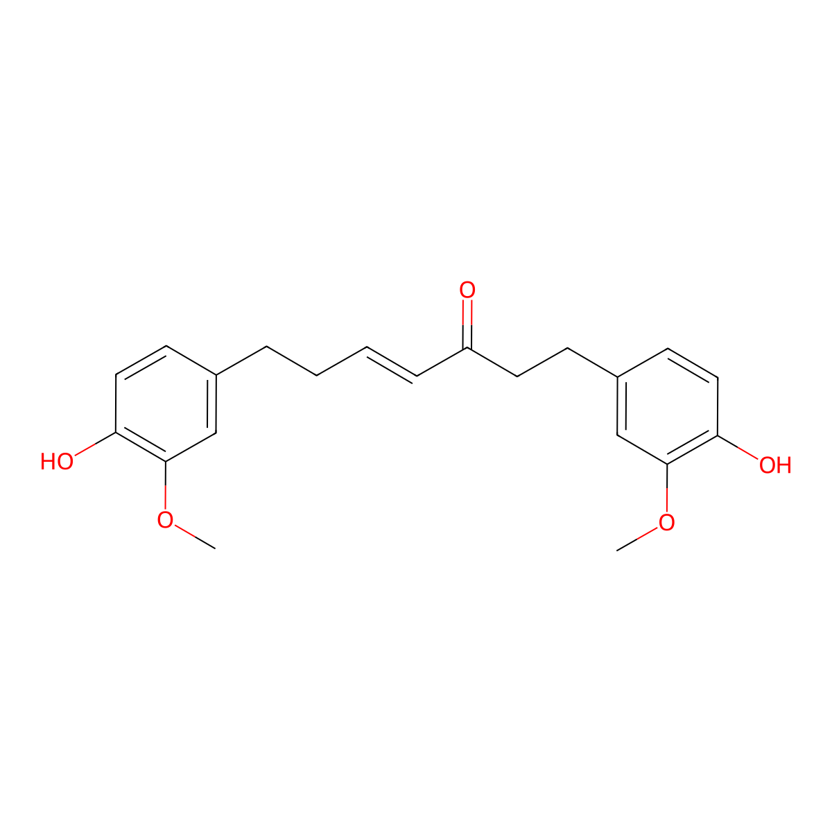 4-Hepten-3-one, 1,7-bis(4-hydroxy-3-methoxyphenyl)- molecular structure, CAS 79067-88-2