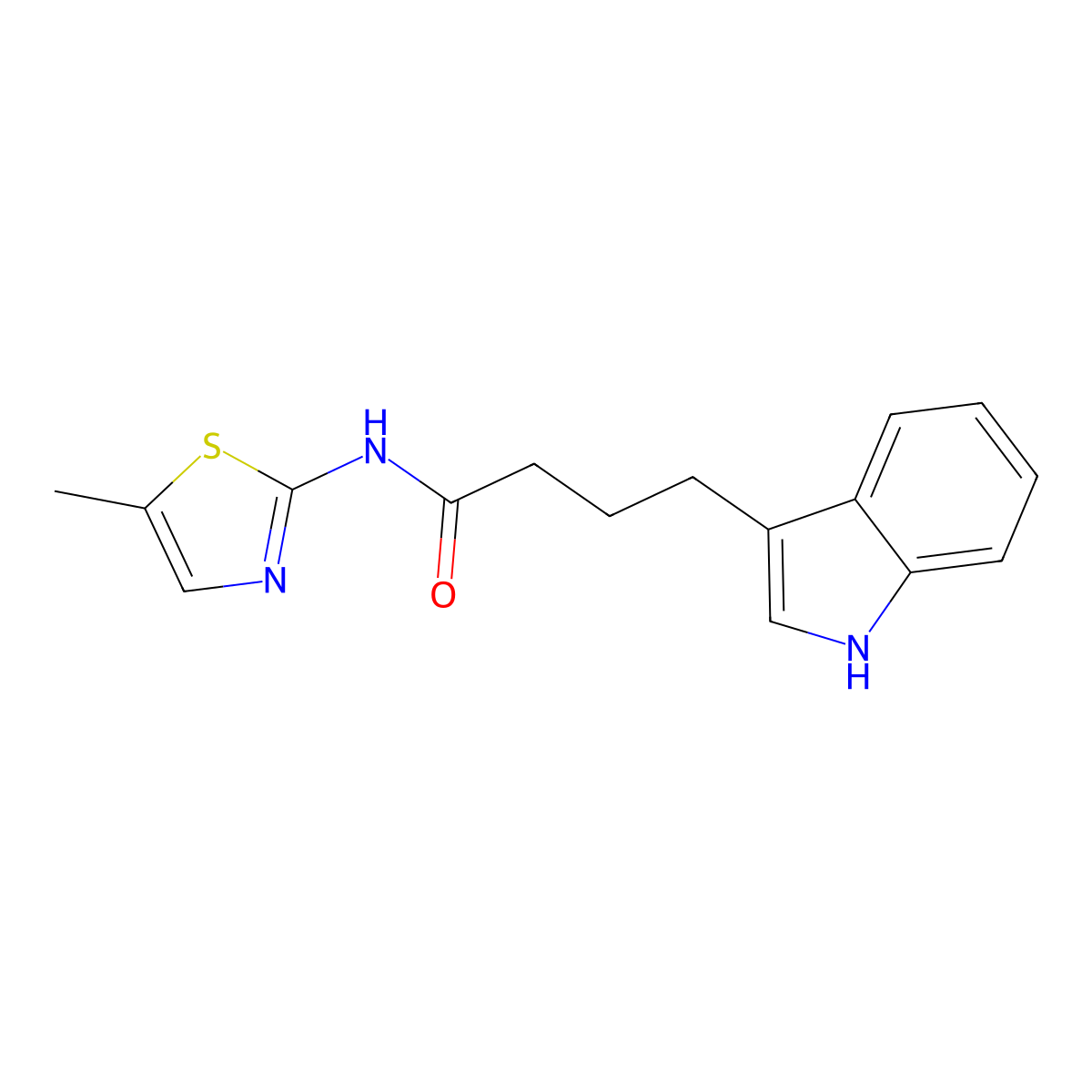4-(1H-indol-3-yl)-N-(5-methyl-1,3-thiazol-2-yl)butanamide molecular structure, CAS 790679-65-1