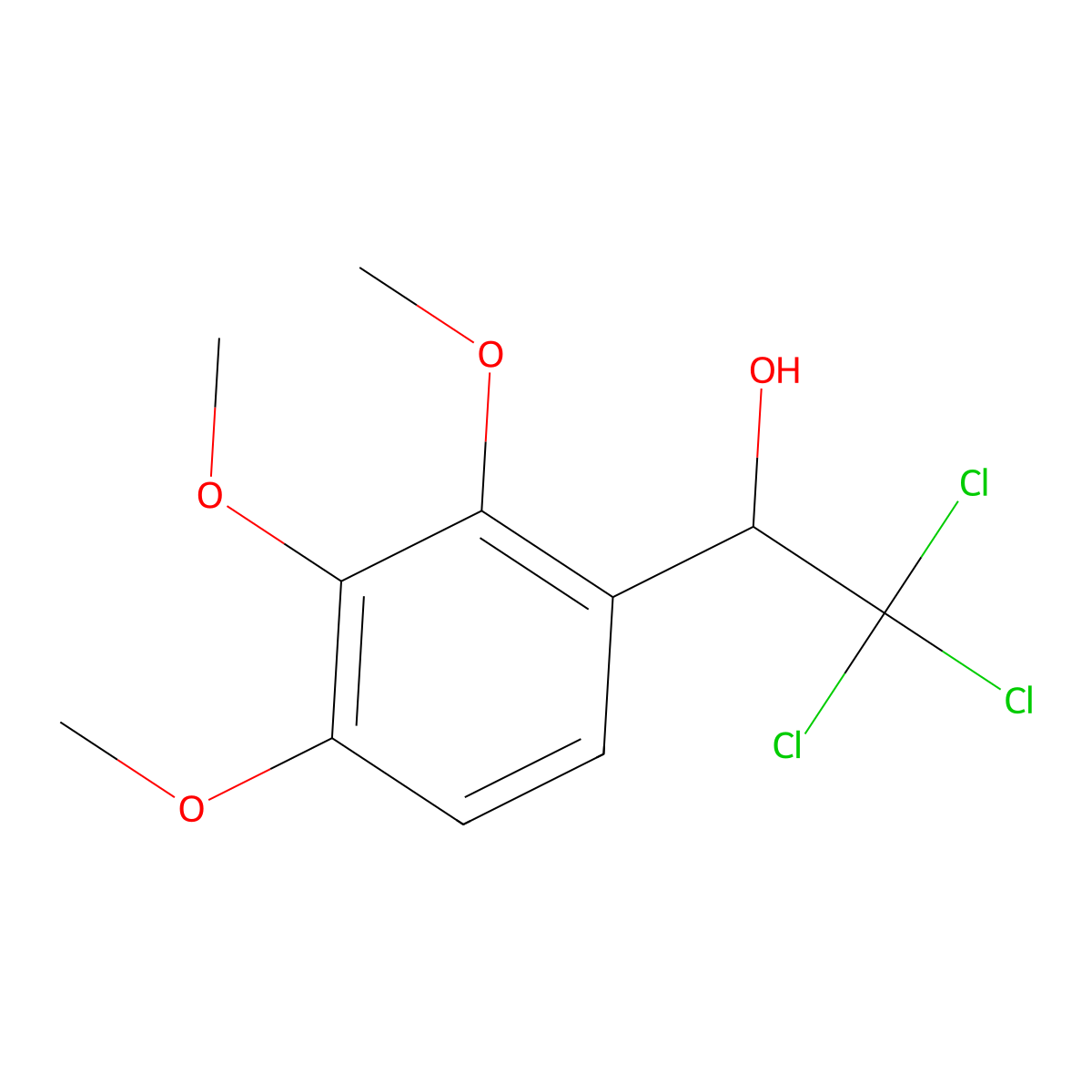 2,2,2-Trichloro-1-(2,3,4-trimethoxyphenyl)ethanol molecular structure, CAS 79068-55-6