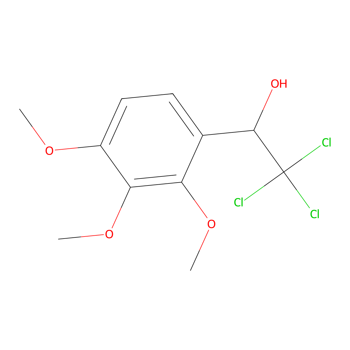 2,2,2-Trichloro-1-(2,3,4-trimethoxyphenyl)ethanol molecular structure, CAS 79068-55-6