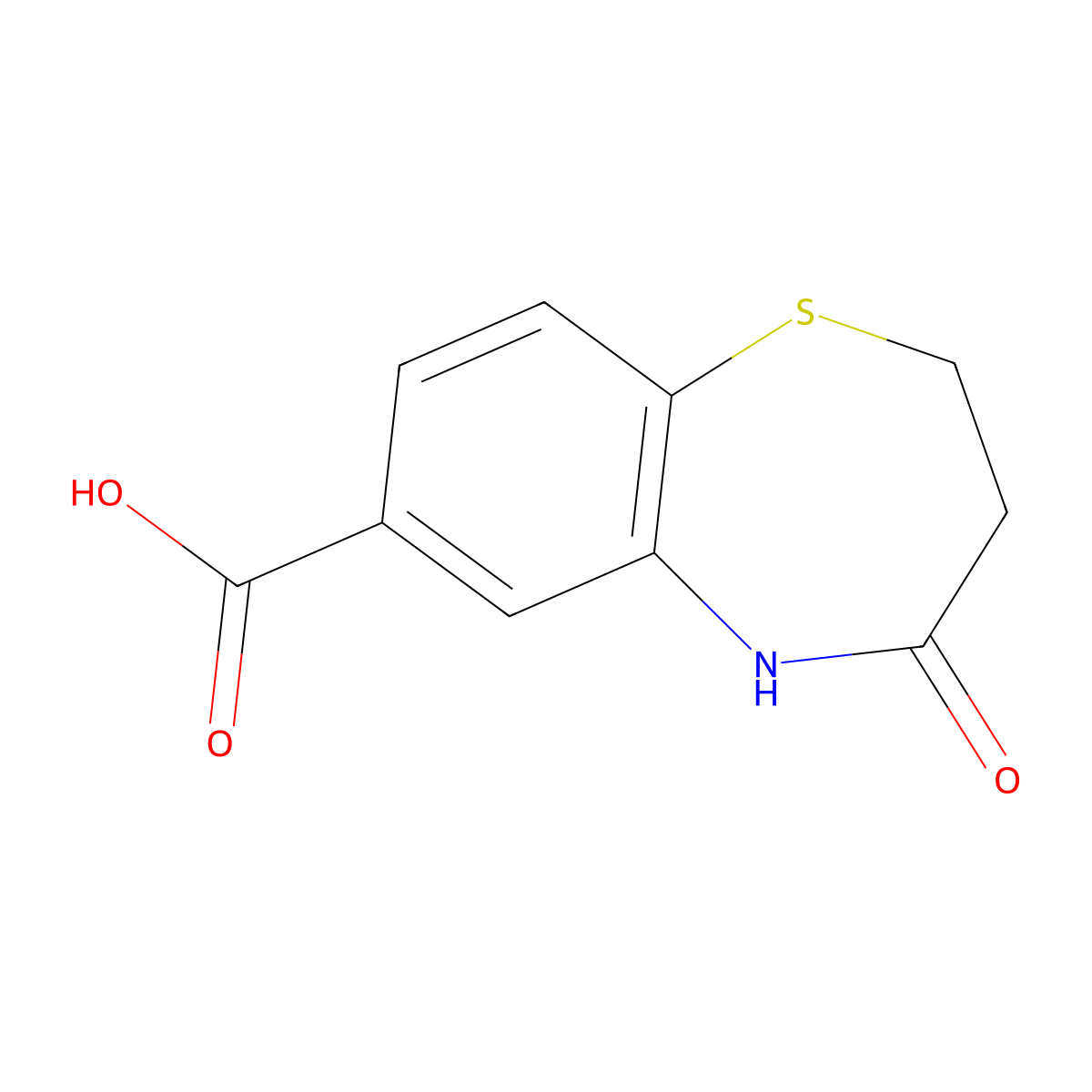 4-Oxo-2,3,4,5-tetrahydro-1,5-benzothiazepine-7-carboxylic acid molecular structure, CAS 790681-57-1