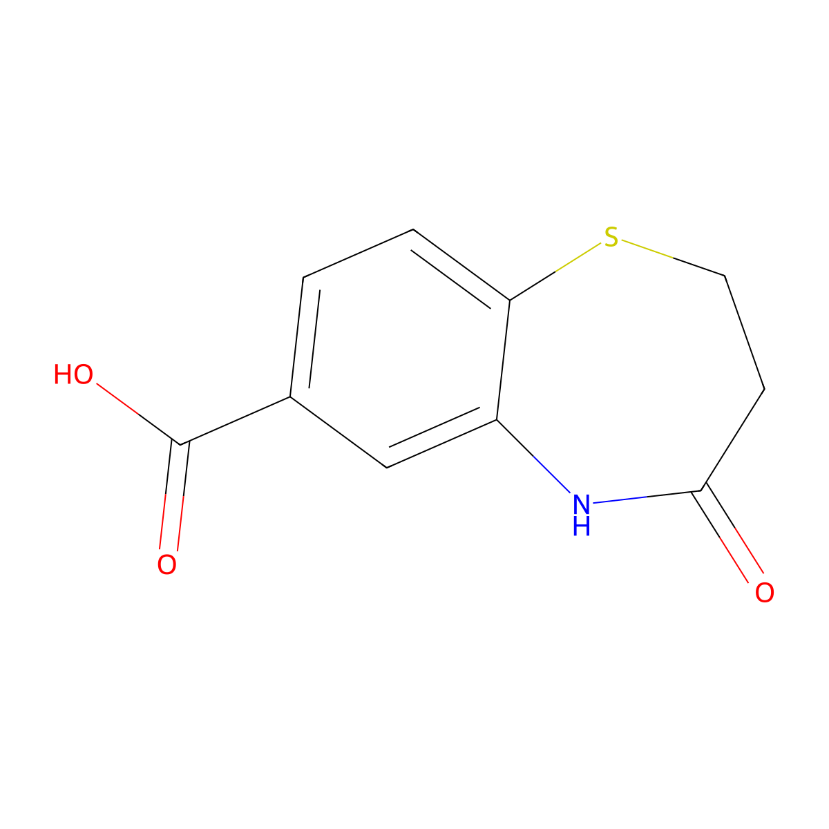 4-Oxo-2,3,4,5-tetrahydro-1,5-benzothiazepine-7-carboxylic acid molecular structure, CAS 790681-57-1