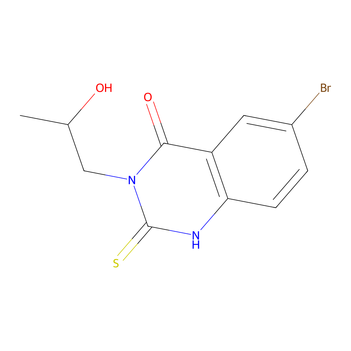 6-Bromo-3-(2-hydroxypropyl)-2-sulfanyl-3,4-dihydroquinazolin-4-one molecular structure, CAS 790681-59-3
