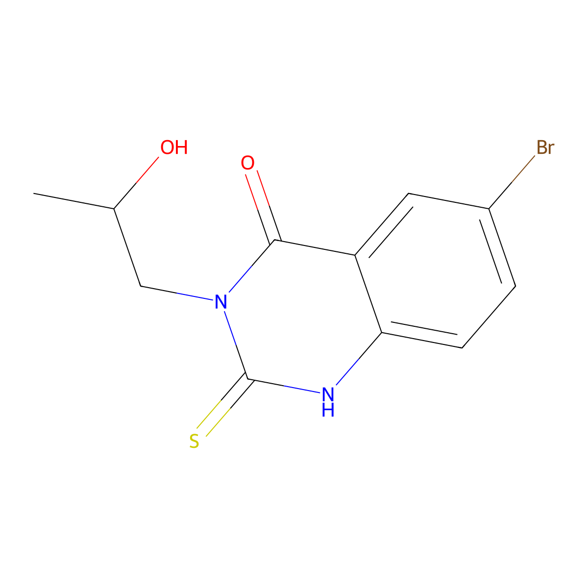 6-Bromo-3-(2-hydroxypropyl)-2-sulfanyl-3,4-dihydroquinazolin-4-one molecular structure, CAS 790681-59-3