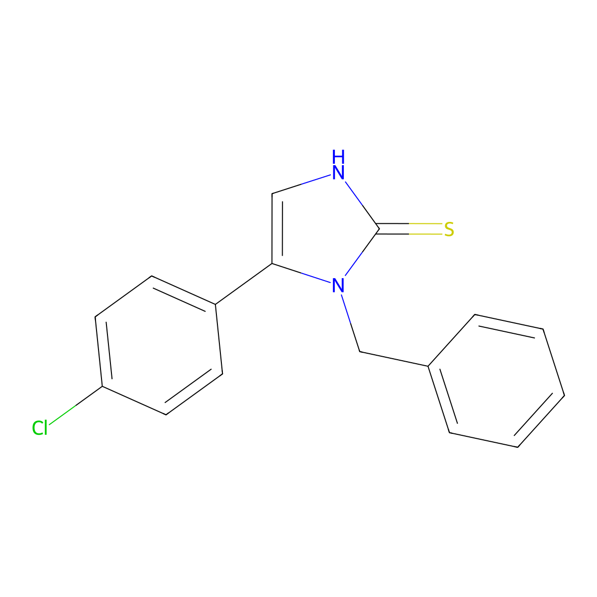 1-benzyl-5-(4-chlorophenyl)-1H-imidazole-2-thiol molecular structure, CAS 790681-60-6